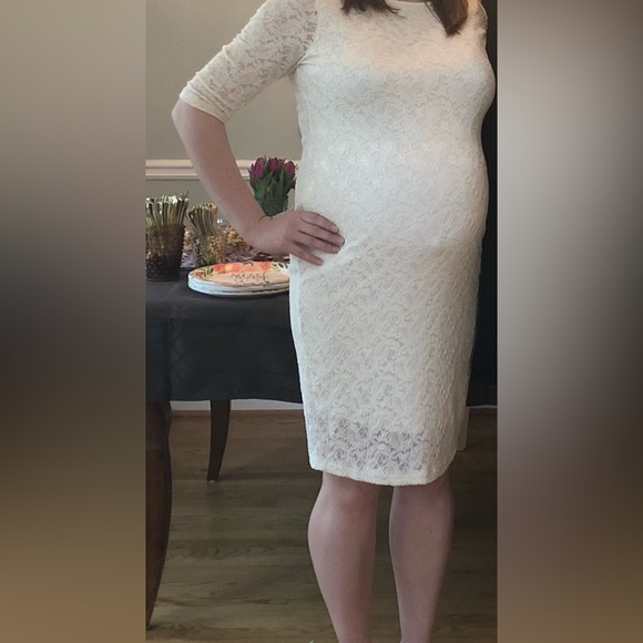 Ivory Lace Maternity Dress - Picture 1 of 2